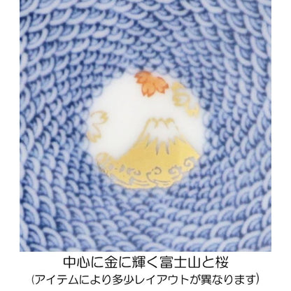 Hasami-yaki Mido kiln teapot (in a decorative box) Seigaiha pattern with Mt. Fuji 34691