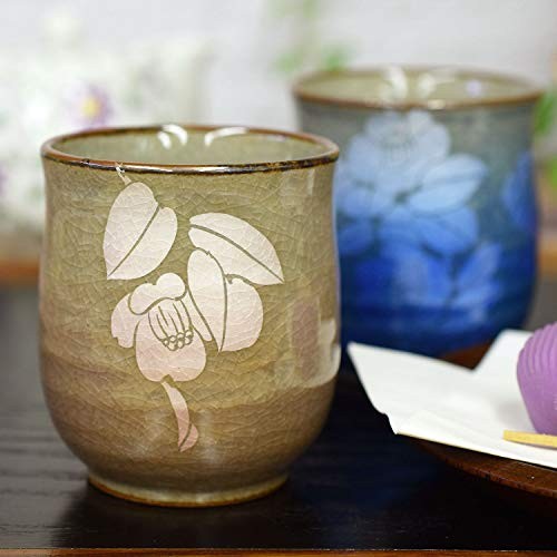 【made in japan】
Kutani ware pair tea cups, with silver glaze camellia design, couple's tea cups, perfect for a 60th birthday celebration, gift, present.