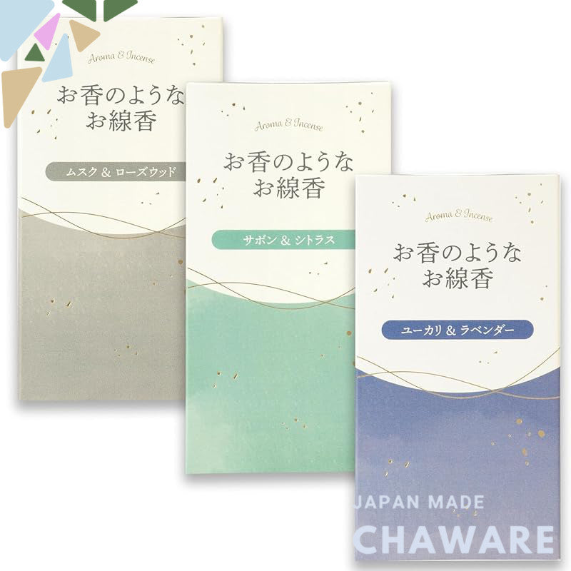 Kameyama Incense-like Incense Assorted Set (Musk & Rosewood, Soap & Citrus, Eucalyptus & Lavender) approximately 50g eac