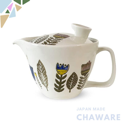 J-kitchens Teapot, Hasami Ware, Made in Japan, with Strainer, 240ml, Large (for 1-2 people), Small (Native), Blue, Micro