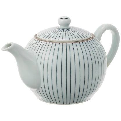 Okugawa Pottery Hasami Ware Hikari Tama Toen Teapot (with Stainless Steel Tea Strainer) Fine Mesh 444395