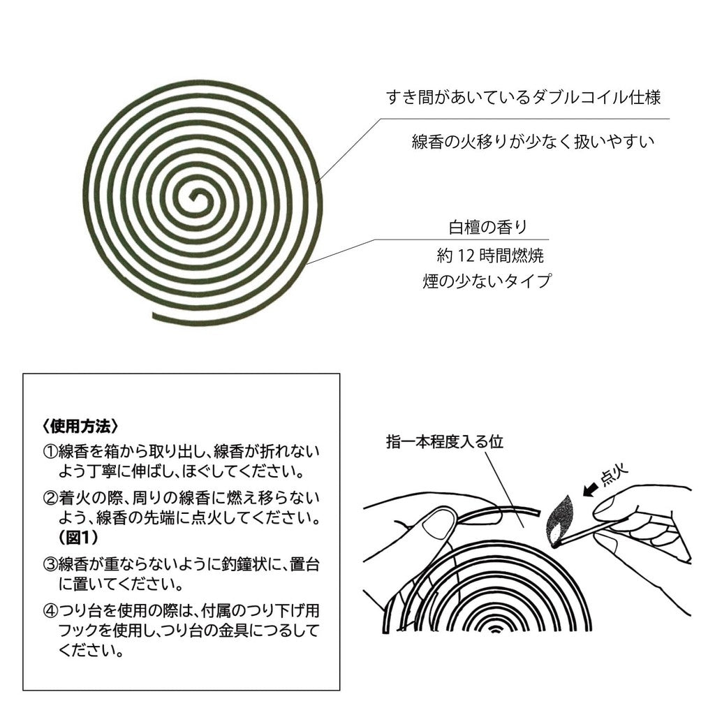Kameyama New Seven Purification Incense, Low Smoke, 14 sticks, approx. 12 hours, Spiral