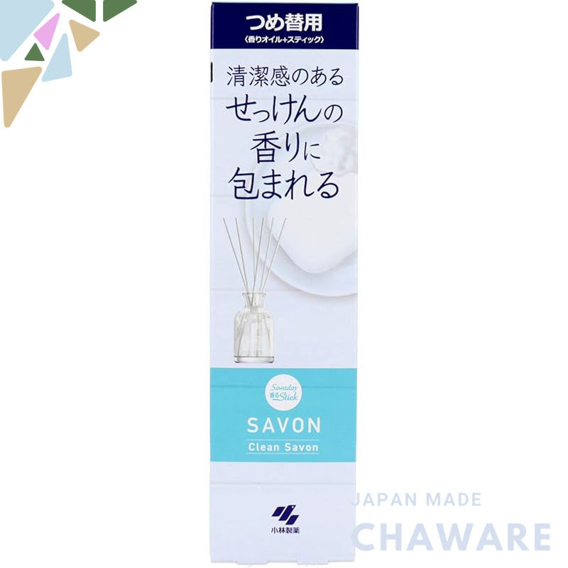Sawaday Fragrance Stick - Clean Soap Scent Room Air Freshener Refill 70ml by Kobayashi Pharmaceutical
