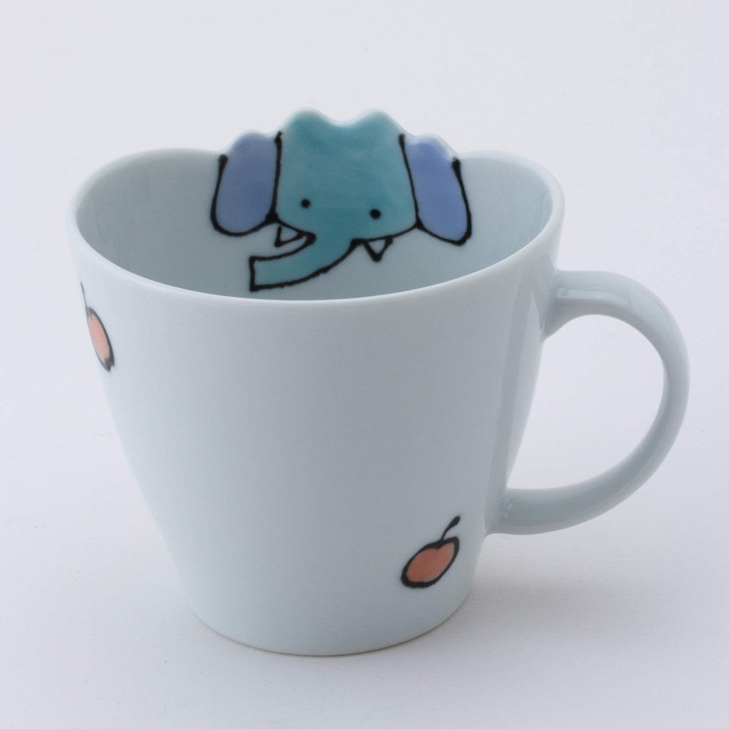 Hasami Ware Mini Mug Cup - Elephant Design 42181