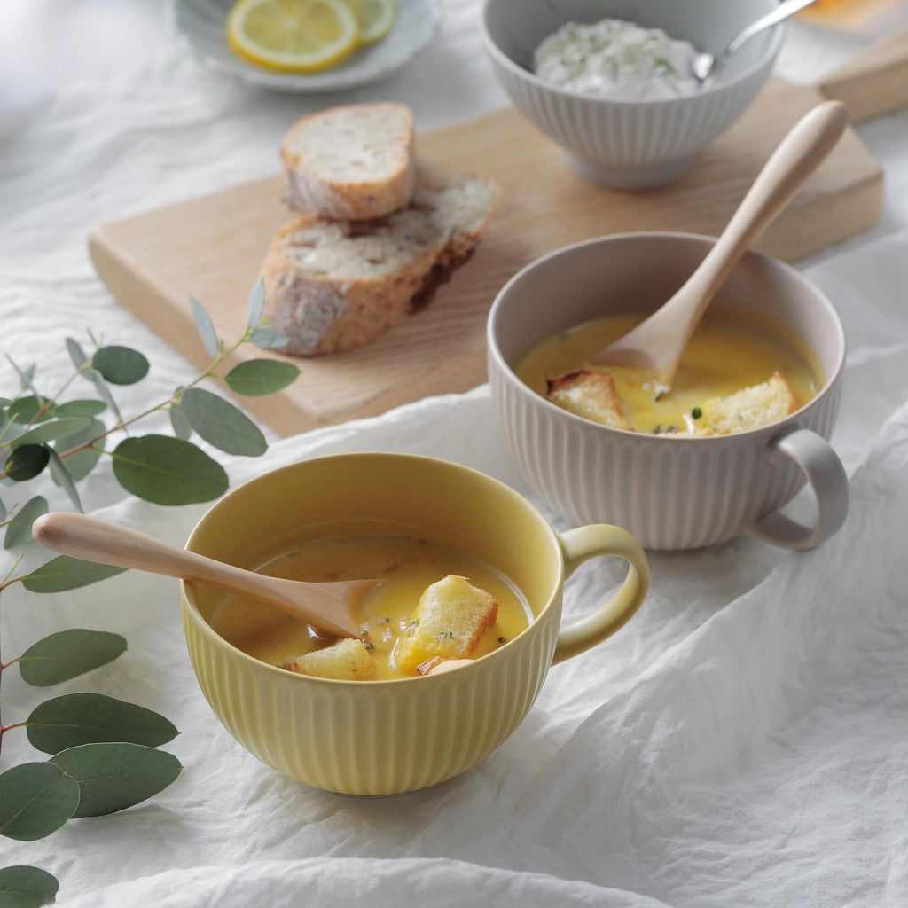 OGURA The Vessel Lightweight Soup Cup Mug Set (390ml) - Microwave & Dishwasher Safe, Made in Japan, 2-Piece Set (Various Colors)