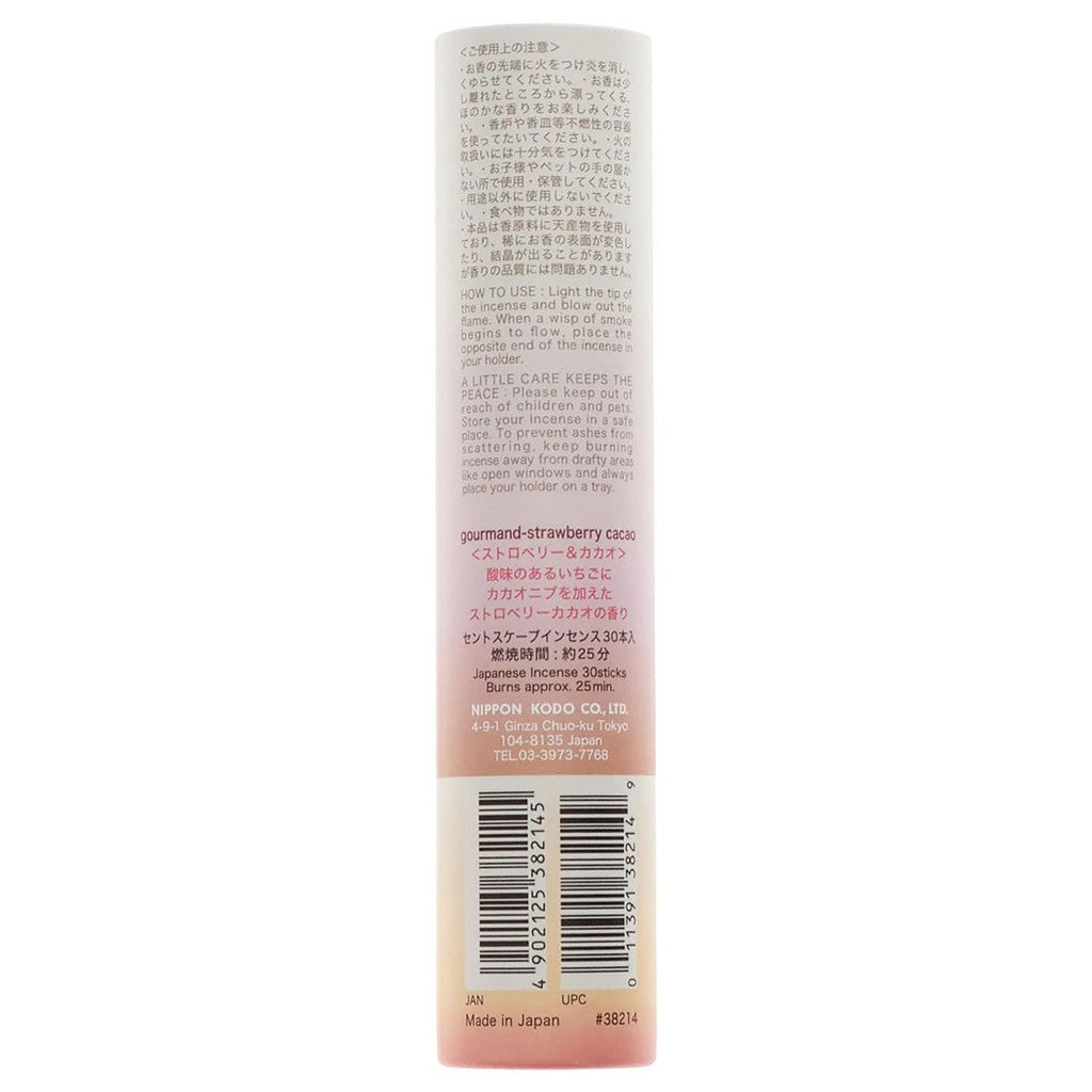 Nippon Kodo Incense Scentscape Strawberry & Cacao - 30 Sticks Pack