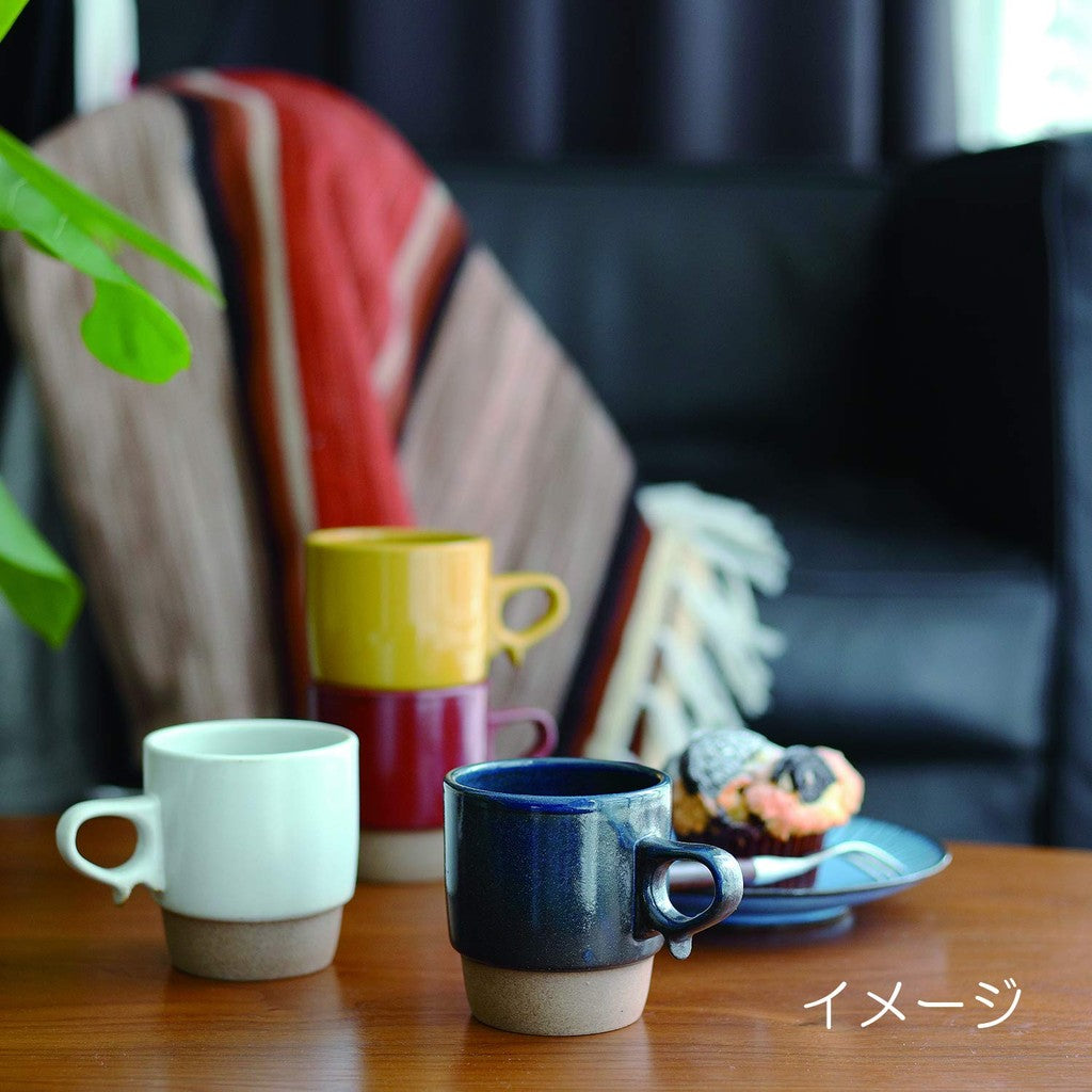 Hama Tō Ceramic Hasami Ware Indigo Dyed Stackable Mug - Wine Red 300ml