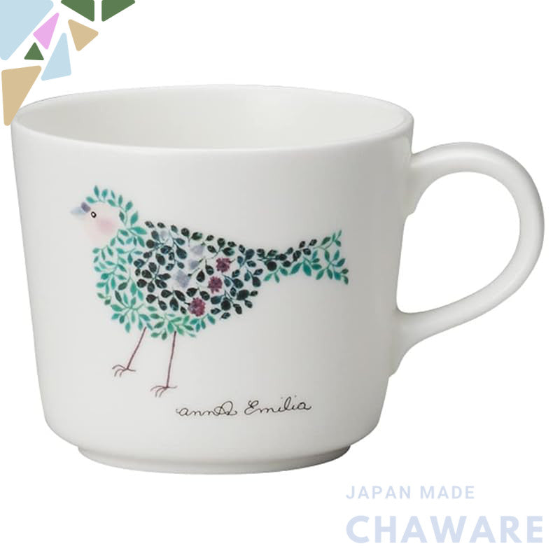 NARUMI Mug Anna Emilia 220cc, Bird, Cute, Small Size, Microwave Safe, Dishwasher Safe, Comes with Gift Box, 51950-2924P
