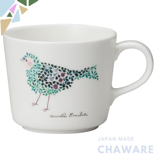 NARUMI Mug Anna Emilia 220cc, Bird, Cute, Small Size, Microwave Safe, Dishwasher Safe, Comes with Gift Box, 51950-2924P