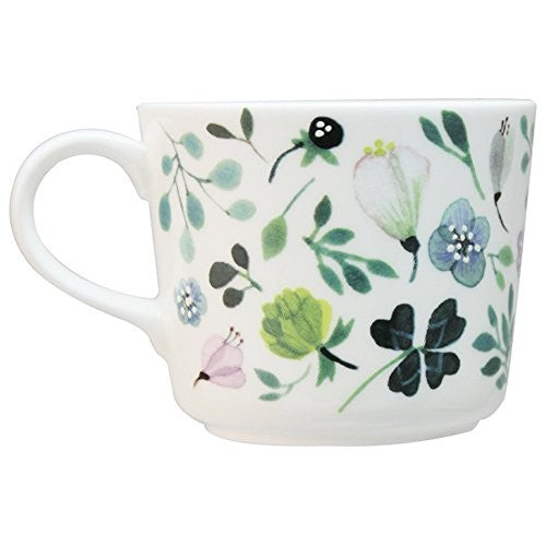 NARUMI Cup and Saucer Anna Emilia Clover Garden Tea and Coffee Compatible Green 220cc Microwave Safe Dishwasher Safe 51854-23117P
