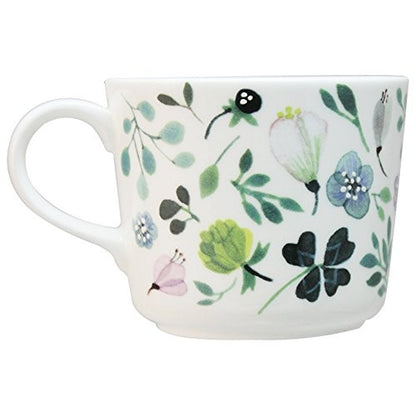 NARUMI Cup and Saucer Anna Emilia Clover Garden Tea and Coffee Compatible Green 220cc Microwave Safe Dishwasher Safe 51854-23117P