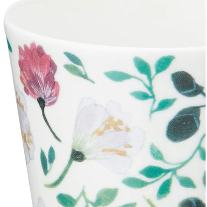 NARUMI Pair Mug Cup Anna Emilia 340cc Green Floral Pattern Cute Set of 2 Large Microwave Safe Dishwasher Safe Gift Box Included 96604-23165P