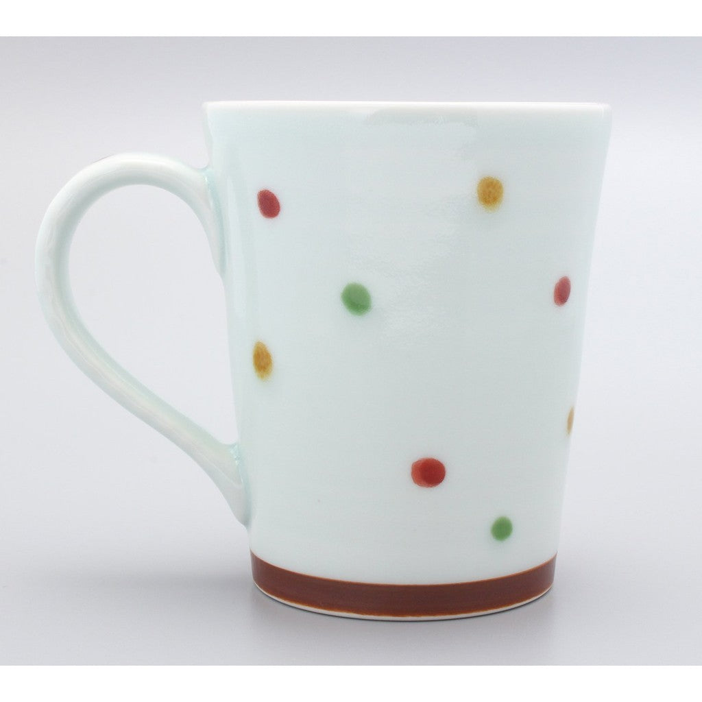 Hasami Porcelain Jouyama Kiln Colorful Polka Dot Mug - Blue & Red