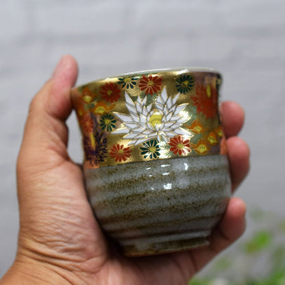 【made in japan】
Stylish Yunomi (Japanese tea cup) - Kutani ware, Honkan-kazume, ceramic, brand, Japanese tableware, made in Japan.