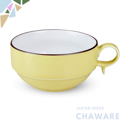 Hakusan Pottery S-type Soup Bowl Large Yellow Matte (Approx.) φ12×6cm 450ml S-type SOUP BOWL Hasami Ware Made in Japan