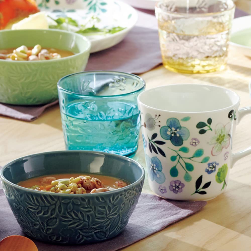 NARUMI Mug Anna Emilia Clover Garden 340cc Green Floral Clover Cute Large Microwave-safe Dishwasher-safe Gift Box Included 51854-2923P