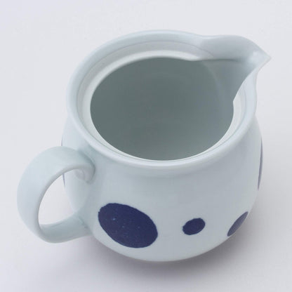 Hasami Porcelain Teapot with Round Pattern (Super Stainless Steel Infuser) - 450ml Capacity, Made in Japan