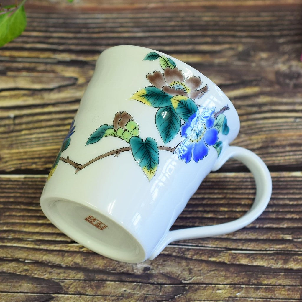 Stylish Mug Tableware Kutani Porcelain Mug Camellia Ceramic High-Quality Brand Made in Japan