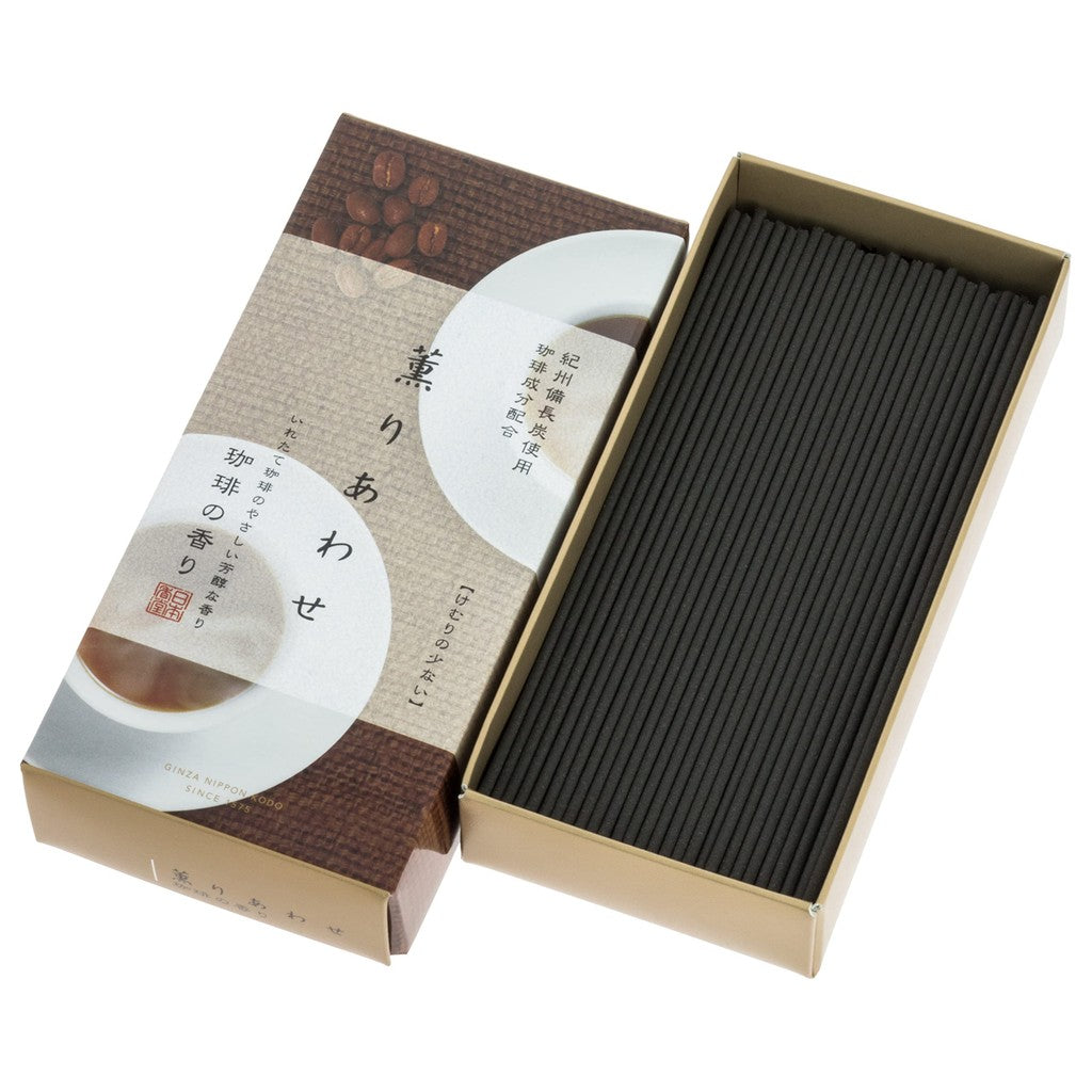 Japanese Incense Sticks - Green Tea and Coffee Scents, 140mm Length, 90g Content, Aromatic Blends