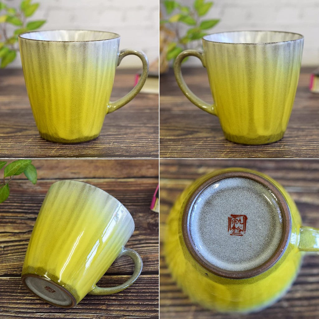 Stylish mug, tableware, Kutani ware mug, glazed pottery, high-end brand, made in Japan.