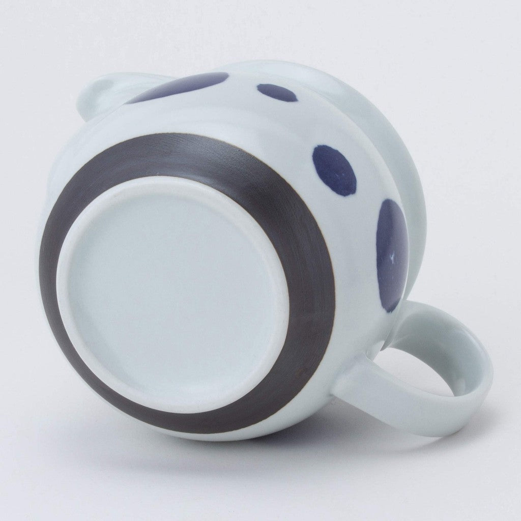 Hasami Porcelain Teapot with Round Pattern (Super Stainless Steel Infuser) - 450ml Capacity, Made in Japan
