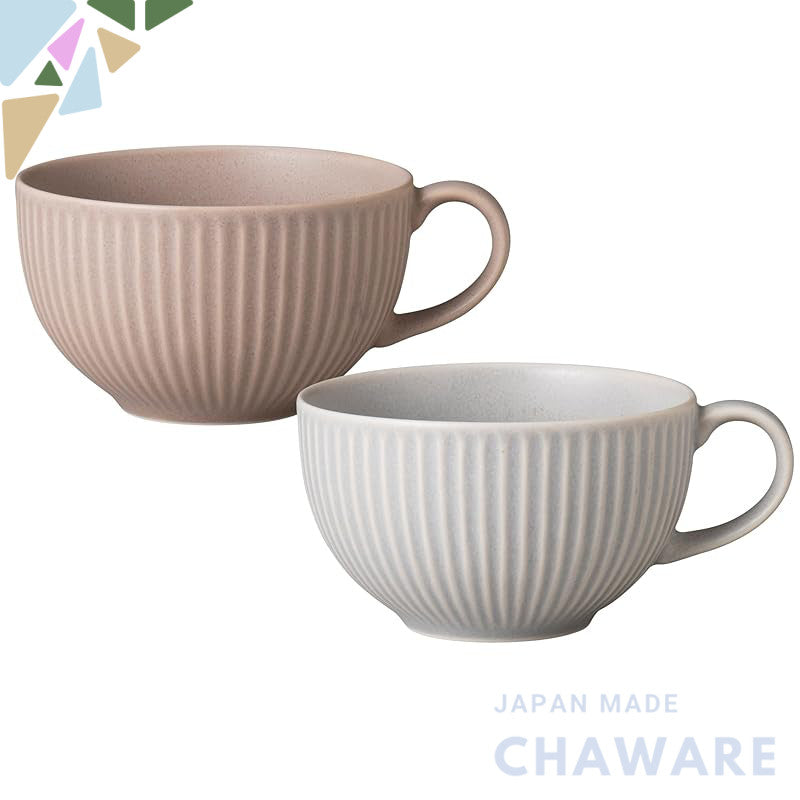 OGURA The Vessel Lightweight Soup Cup Mug Set (390ml) - Microwave & Dishwasher Safe, Made in Japan, 2-Piece Set (Various