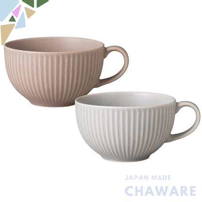 OGURA The Vessel Lightweight Soup Cup Mug Set (390ml) - Microwave & Dishwasher Safe, Made in Japan, 2-Piece Set (Various
