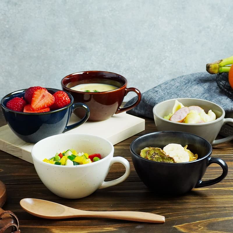 EAST Table Japanese Cafe-Style Soup Cup - 370cc, Dishwasher and Microwave Safe