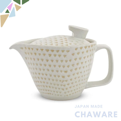 J-kitchens Kyusu Teapot, Hasami Ware, Made in Japan, with Strainer, 240ml, Large Size for 1 to 2 Persons, Kakejiku (Powd