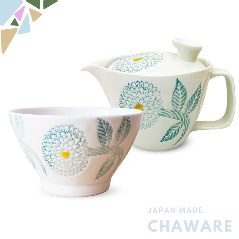 Jay Kichins Kunzan-gama Tea Bowl and Teapot Set Hasami Ware Made in Japan (Kurawanka Tea Bowl 10.8x6.5cm Teapot 240ml Oc