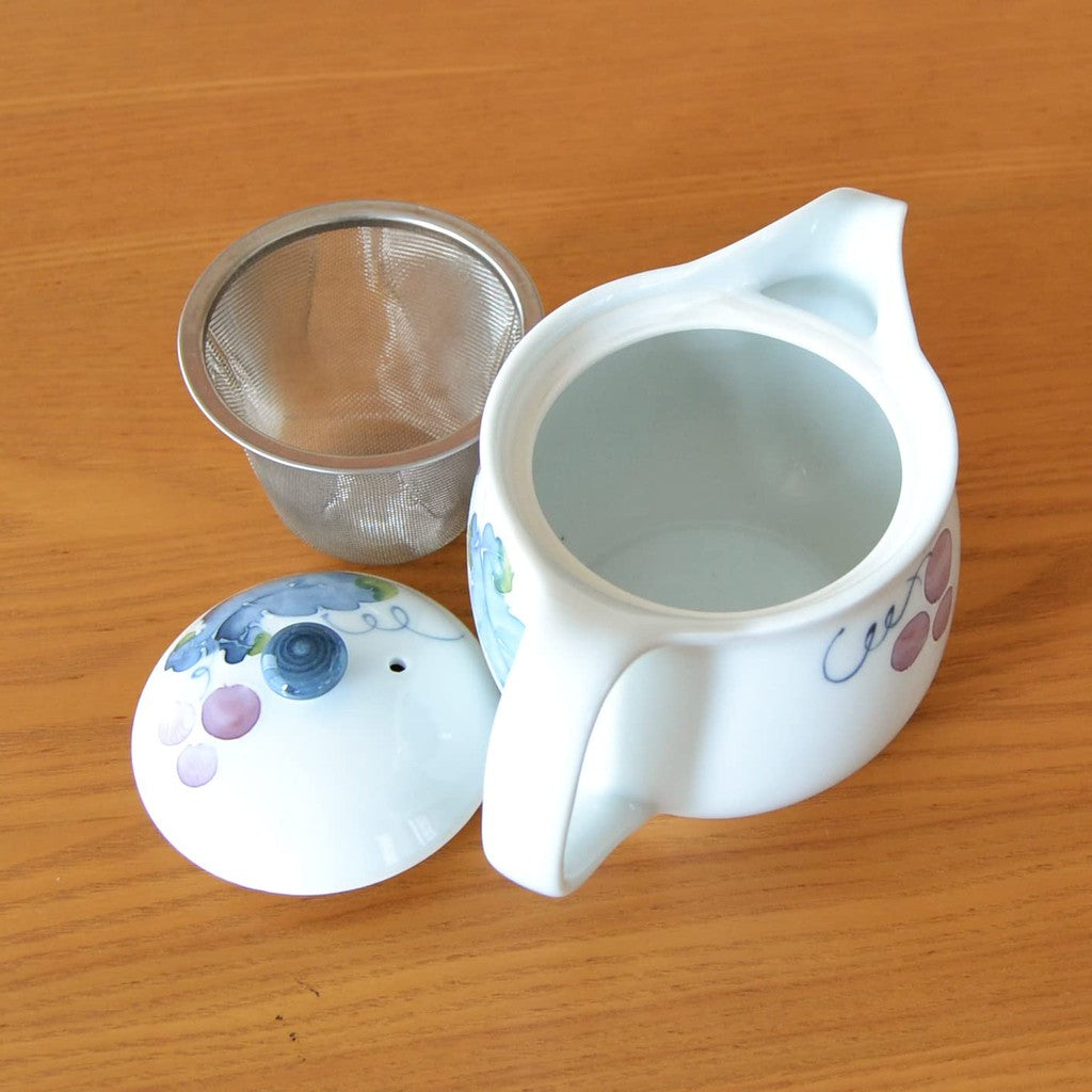 Stylish Stainless Steel Teapot with Strainer, Made in Japan, Arita Ware, Hasami Ware, Muscat U Pot, 350ml