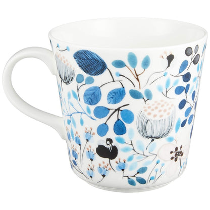 NARUMI Mug Anna Emilia 340cc Frost Blue Floral Pattern Cute Large Winter Scenery Microwave Safe Dishwasher Safe Gift Box Included 52189-2923P