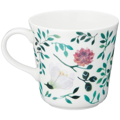 NARUMI Mug Anna Emilia Grandmother's Bouquet 340cc Green Floral Clover Crocus Cute Large Mother's Day Gift Microwave Safe Dishwasher Safe Comes with Gift Box Wrapped 51857-2923PAZ