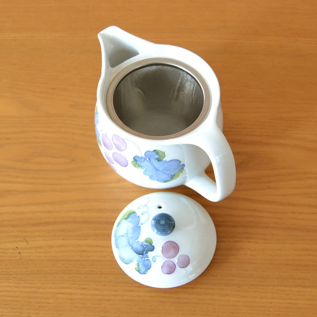 Stylish Stainless Steel Teapot with Strainer, Made in Japan, Arita Ware, Hasami Ware, Muscat U Pot, 350ml