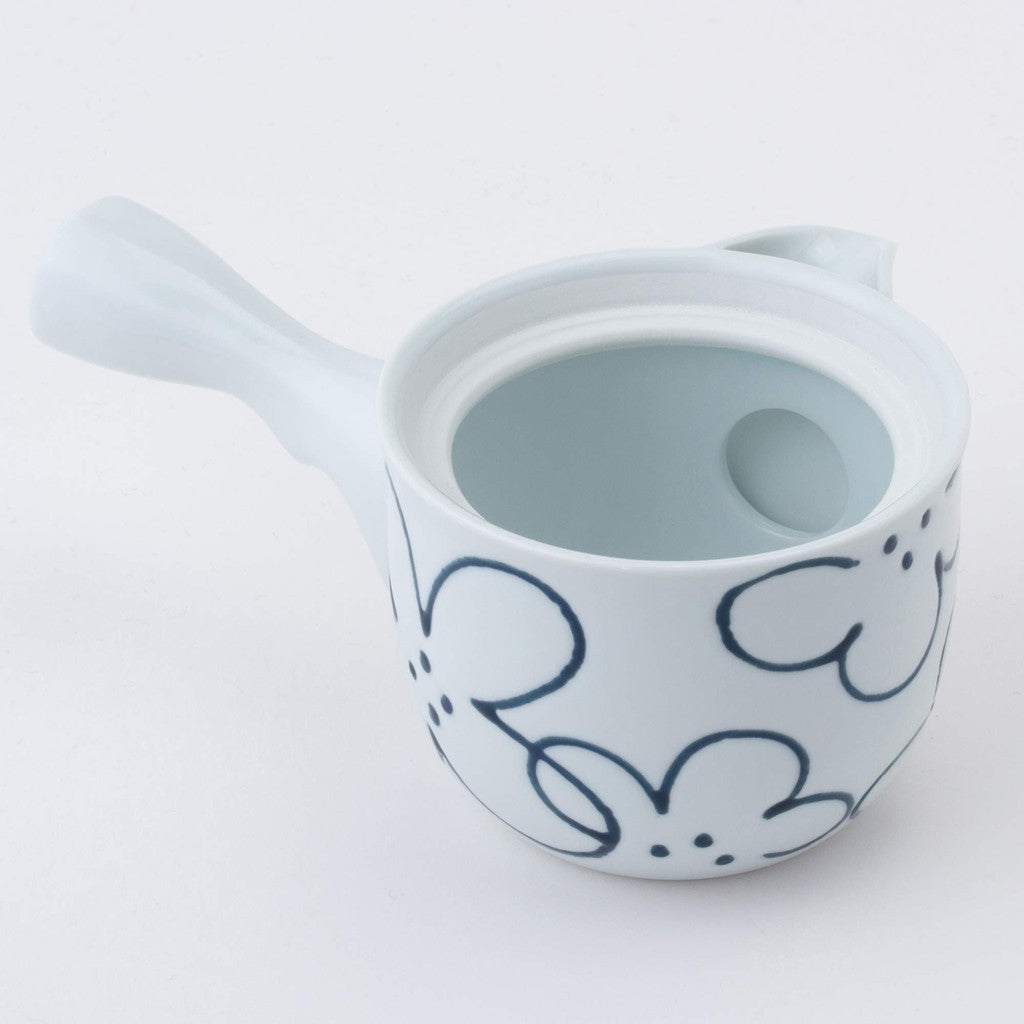 Hasami-Yaki Su雀口 Teapot with Flower Pattern (Includes Super Stainless Steel Strainer) 73457