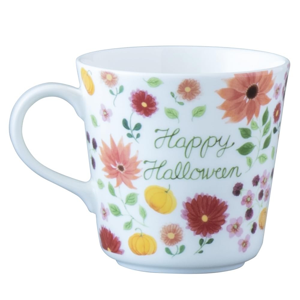 NARUMI Mug Anna Emilia Happy Halloween 340cc Floral Cute Large Microwave Safe Dishwasher Safe Gift Box Included 52541-2923P