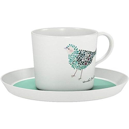 NARUMI Cup and Saucer Set Anna Emilia Bird Tea and Coffee Pair Set 220cc Microwave Safe Dishwasher Safe 96697-23167P