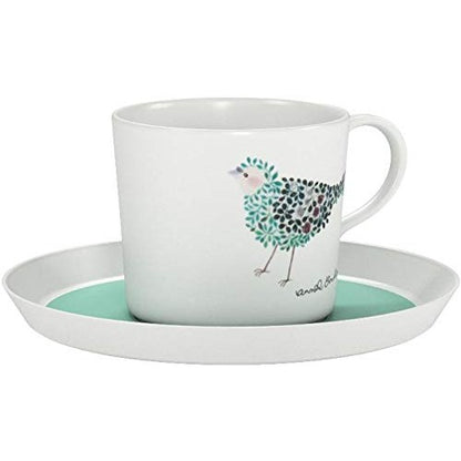 NARUMI Cup and Saucer Set Anna Emilia Bird Tea and Coffee Pair Set 220cc Microwave Safe Dishwasher Safe 96697-23167P