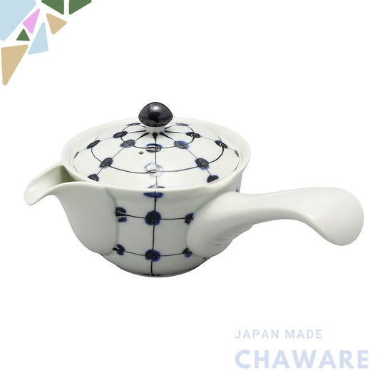 Hasami Ware Fukimine Kiln Dot Grid Teapot (with strainer) 04-069
