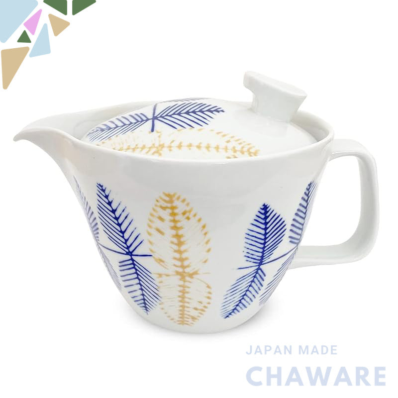 J-kitchens Kyusu Teapot, Hasami Porcelain, Made in Japan, with Tea Strainer, 385ml, Large, Suitable for 2 to 3 People, L