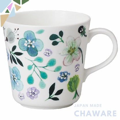 NARUMI Mug Anna Emilia Clover Garden 340cc Green Floral Clover Cute Large Microwave-safe Dishwasher-safe Gift Box Includ