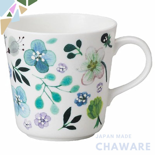 NARUMI Mug Anna Emilia Clover Garden 340cc Green Floral Clover Cute Large Microwave-safe Dishwasher-safe Gift Box Includ