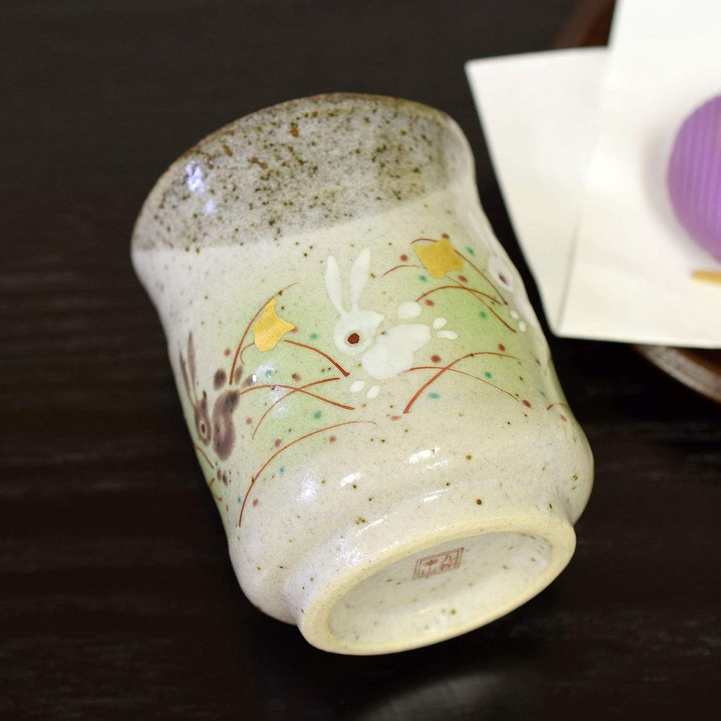 Waza no Kura Stylish Kutani Ware Yunomi Hane Usagi Tea Cup Porcelain Brand Japanese Tableware Birthday Gift