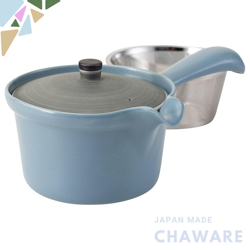 Hasami-yaki Teapot (Super Stainless with Strainer) Calm Pattern Blue, Capacity approximately 275ml, Made in Japan, Model