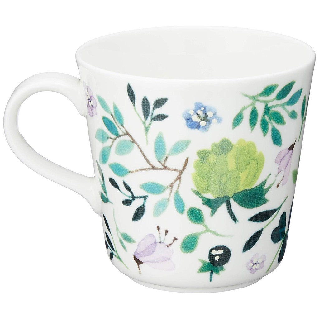 NARUMI Mug Anna Emilia Clover Garden 340cc Green Floral Clover Cute Large Mother’s Day Gift Microwave and Dishwasher Safe with Gift Box Wrapped 51854-2923PAZ