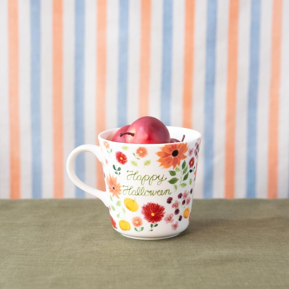 NARUMI Mug Anna Emilia Happy Halloween 340cc Floral Cute Large Microwave Safe Dishwasher Safe Gift Box Included 52541-2923P