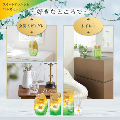 Premium Aroma Air Freshener Refill Bundle - Sweet Orange & Bergamot / Lily & Jasmine - 65mL x 3 Stick Diffuser for Home, Living Room, and Entrance