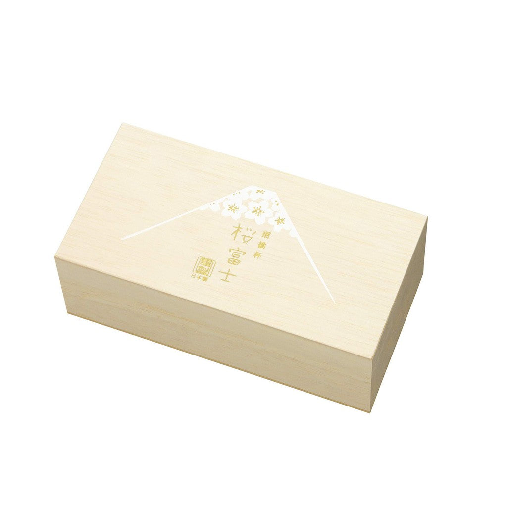 Toyo Sasaki Glass Shokufu Cup Sakura Fuji Cold Sake Cup Set, Light Sakura and Clear Sakura, 45ml, Made in Japan, Sake Glass, Fuji Mountain Cup, Gift, Present, Suitable for Respect for the Aged Day, Father's Day, Mother's Day, Birthday, Comes in a Wooden B