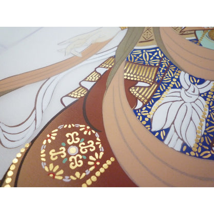 A submission scroll for the Saigoku Kannon Pilgrimage of the 33 Temples, featuring a hanging scroll with an original clear file from Hōtokudō, embellished with premium gold leaf.