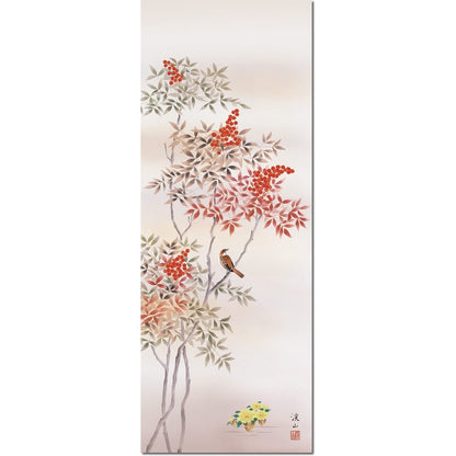 Sankou Co., Ltd. Scroll - Nanten Fukujyu / Ito Keizan (Shakusan size, with decorative box and wind chime) For display in Japanese-style rooms, tokonoma MA6-025D